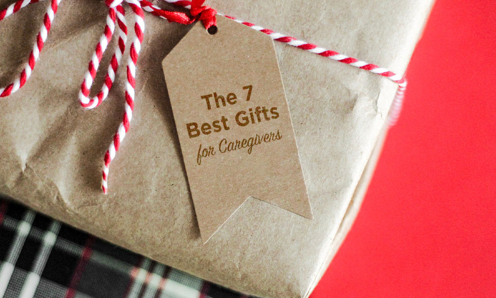 Gifts for caregivers tag on present